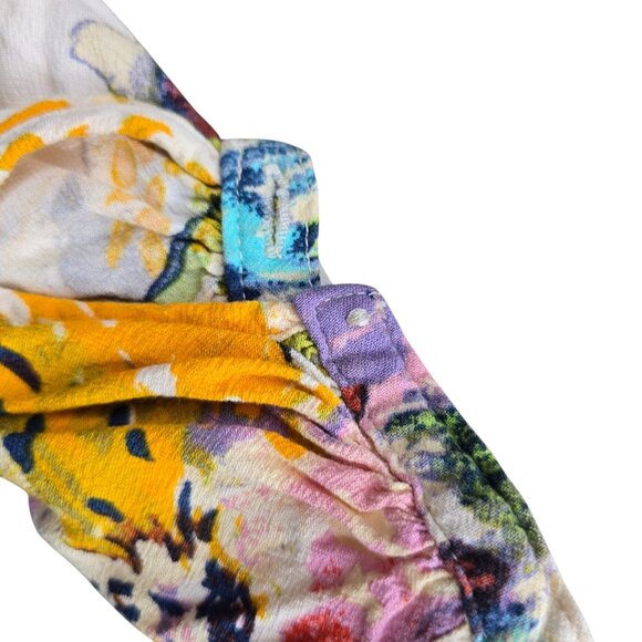 Free People meadow lark Floral Print Button-Down long sleeve Tunic top XS - Picture 9 of 10